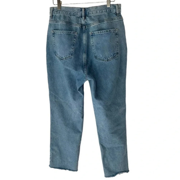 PacSun High‎ Rise Straight 29 blue button fly raw hem jeans - Picture 2 of 6